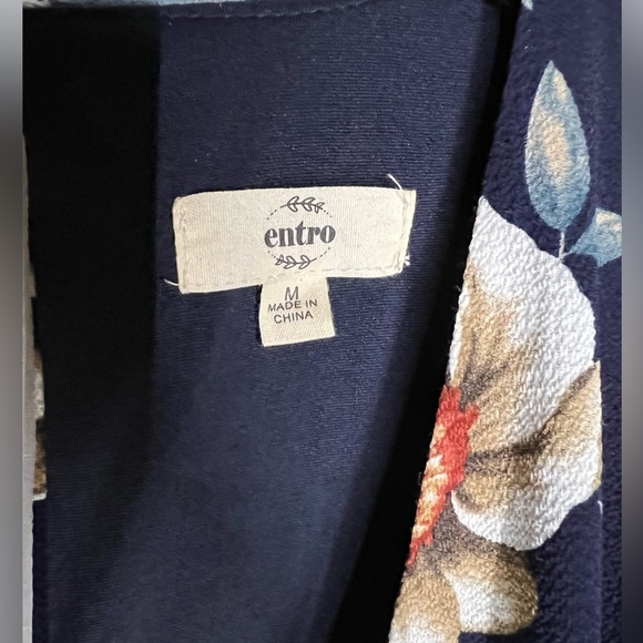 Navy Blue Floral Print Romper - Picture 5 of 5